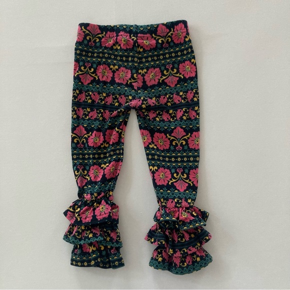Matilda Jane Toddler Girl 2T Floral Pink Black Pants Leggings Ruffled - Picture 5 of 6